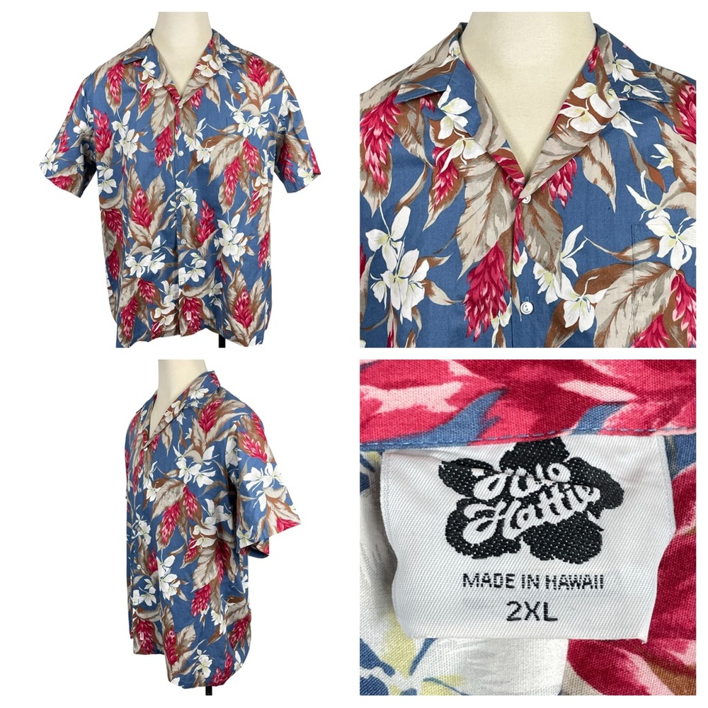 Men's Hilo Hattie 100% Cotton Short Sleeve Button Down 2XL 0095‎